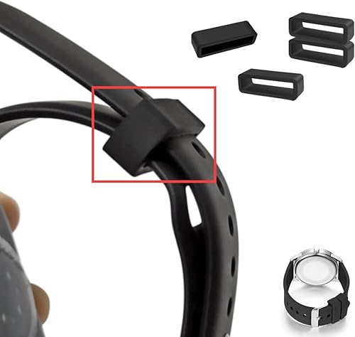 Miniatura 6 de 6 unidades de correa de reloj para cinturón de resina, anillos de sujeción de repuesto para correa de reloj de silicona y goma, retenedor de cierre