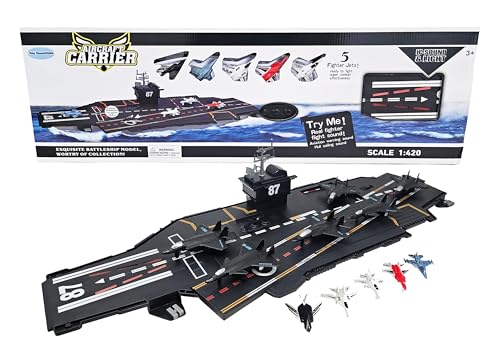 30-Inch Black Aircraft Carrier with Lights
