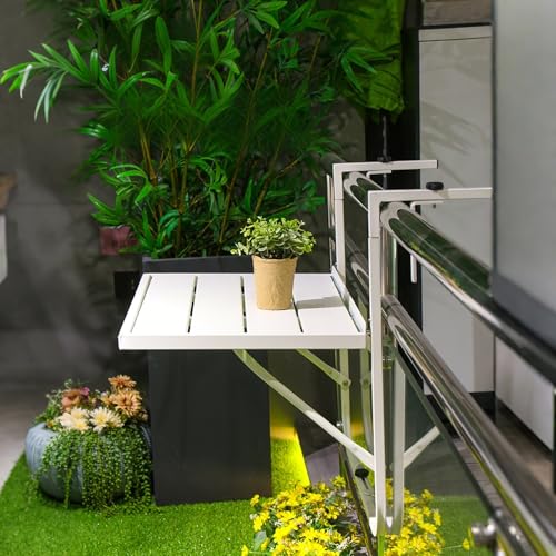Table de balustrade d'extérieur pour apéro sur balcon compact - 6