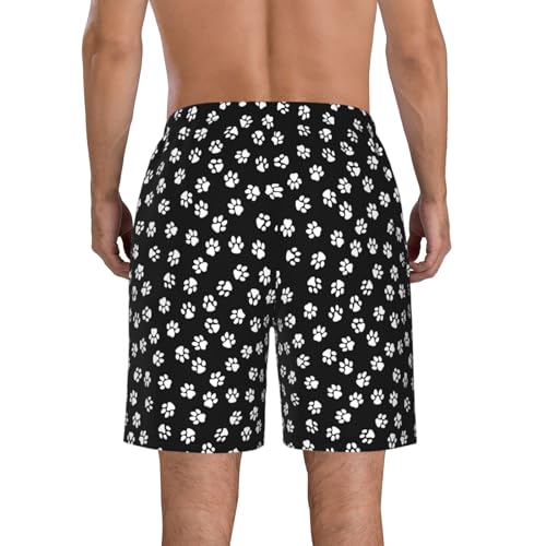 Paw Print Print Mens Casual Shorts Drawstring Summer Beach Stretch Shorts Novelty Swimtrunks3