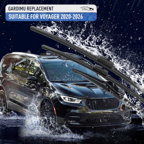 Image of Front and Rear Windshield Wipers for Chrysler Voyager 2020-2026 | Quiet and Streak-Free 26 inch 20 inch 14 inch Front and Back Wiper Blades Assembly All-Season OEM Automotive Replacement Accessories