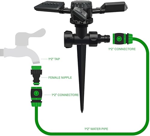 Miniatura 4 de Rociador para patio, riego automático con rociador de agua para jardín, cobertura de rociador de césped giratorio de 360 grados, rociadores de agua