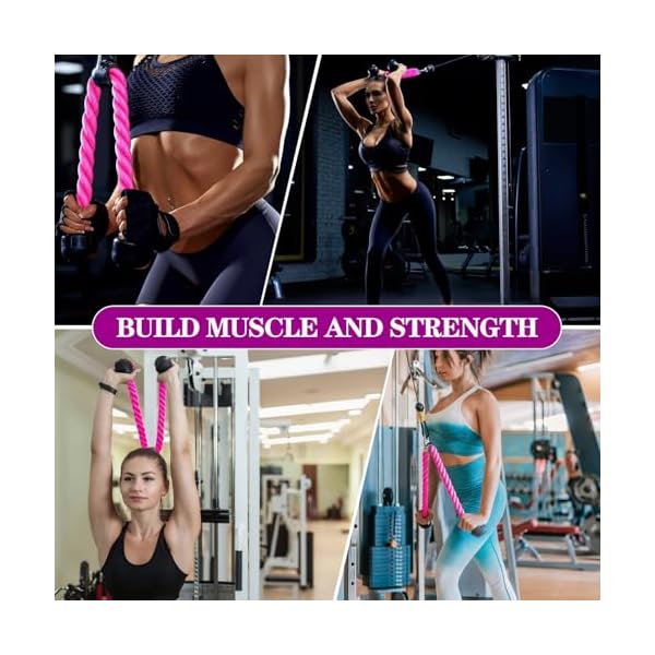 DkOvn Pink Tricep Rope, 27 & 36 Inch Rope Length, Cable Machine Attachment - Image 5