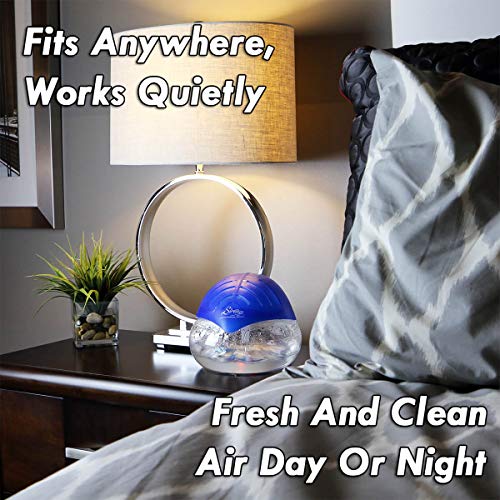 Sirena Twister Air Purifier - Water Air Purifiers For Home - Air Cleaner and Deodorizer With LED Light - Air Sanitizer For Smoke, Allergies and Pets - Dust Remover For Bedroom and Office