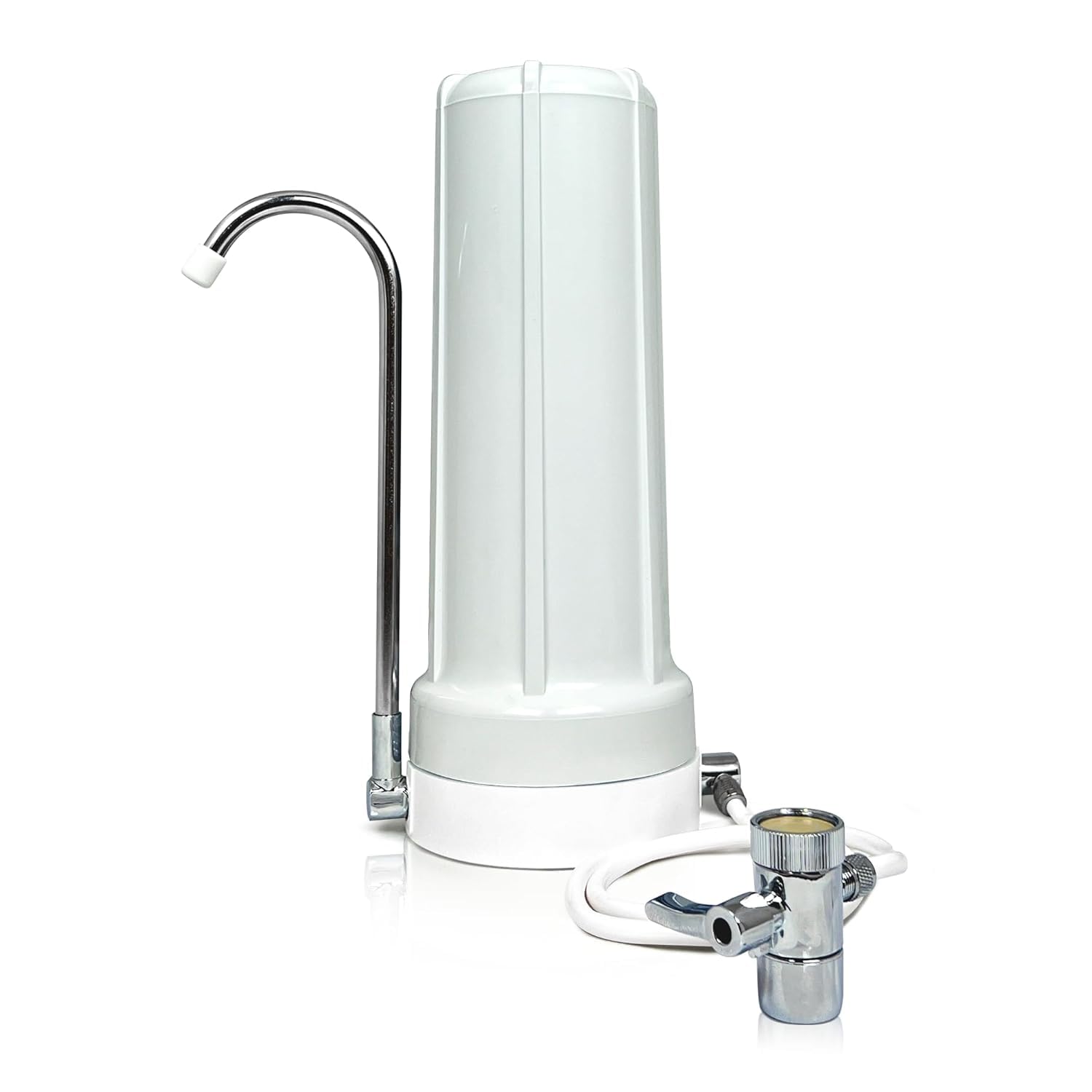 MR-1050 Countertop Water Filter, 7-Stage Mineral pH Alkaline Purifier for Clean & Healthy Drinking Water - Easy Install Filter, Reduces 100% Chlorine, Heavy Metals - White