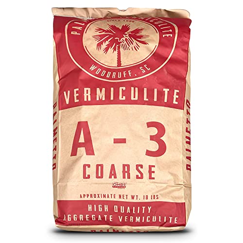 Palmetto Vermiculite Coarse Grade A-3 Horticultural Soil Additive 4 Cu Ft Bag - Gardening and Potting Mix for Seed Starting Aeration and Drainage