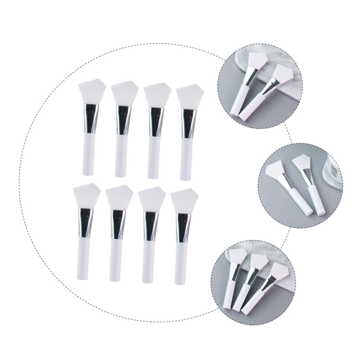 Ipetboom 24pièces Pinceaux Silicone Pour Masques Faciaux Outils Cosmétiques Pratiques Pour Application De Soins De Peau