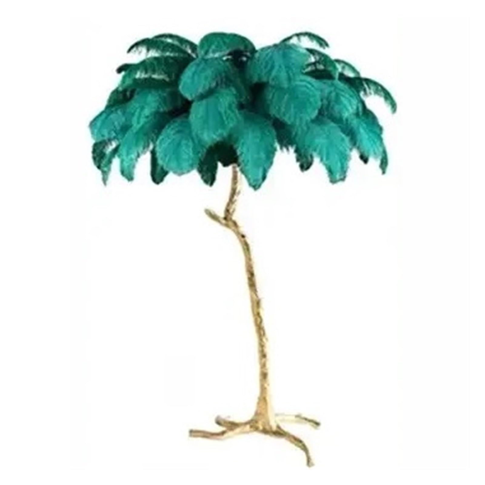 SMTYXS Modern Nordic Luxury Tree Branch Indoor Standing Light Resin Copper Ostrich Feather LED Floor Lamp Elegant Luxurious(B)