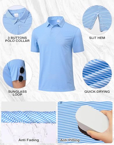 Image of Polo Shirts for Boys Golf Polo Shirt Short Sleeve Boys Performance Polo Dry Fit Stretch Collared UPF50+ Kids Golf Shirts