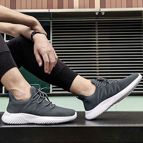 feethit mens slip on running shoes breathable lightweight comfortable fashion non slip sneakers for men