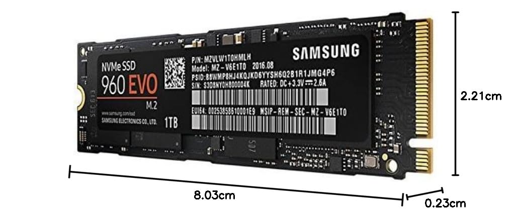 Samsung MZ-V6E1T0BW 960 EVO M.2-2280 1TB PCI Express 3.0 x4 NVMe