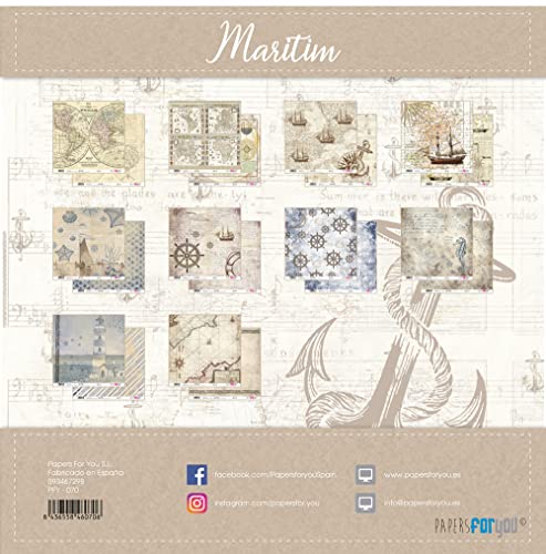 Papers for You - Scrapbooking and Craft Paper Kit Maritim Collection, Navy - Image 2