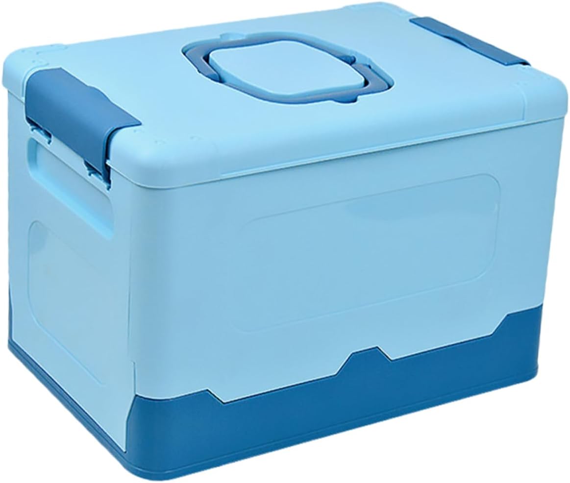 Portable Plastic Storage Box Large Capacity with Handle, Foldable