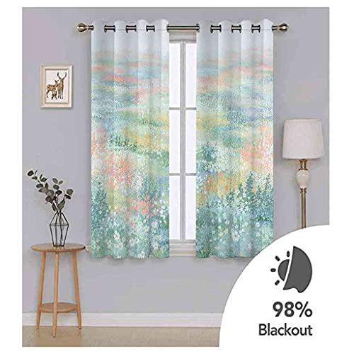 Rideaux occultants haut de gamme 3D paysage de fleurs en polyester durable pour salon et chambre