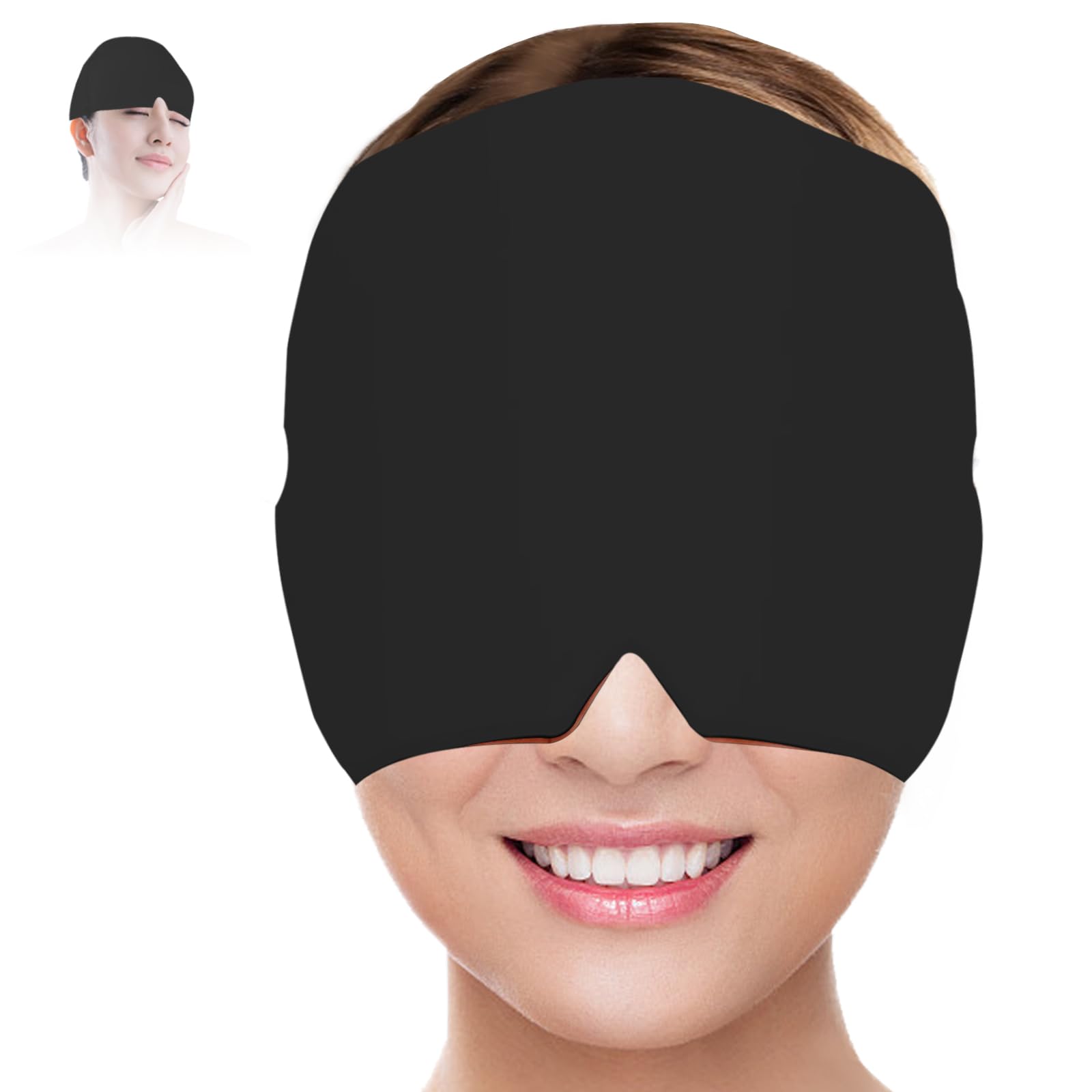 Migraine Cap, Gel Hat to Relieve Head Pain, Compression Cap for Headache, Flexible Headache Relief Cap for Migraine Relief and Swollen Eyes, Elastic and Reusable