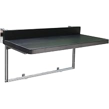 Balcony Bar Table for Railings Outdoor Hanging Folding Patio Aluminium Metal Side Table Weather Resistant 90lb Weight Capacity 5 Height Adjustable Easy AssemblyBlack,32x15.3in