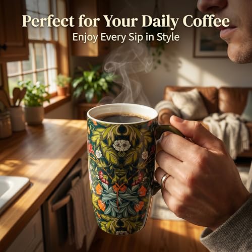 Mug de cerámica con tapa 17 oz color verde miniatura 6