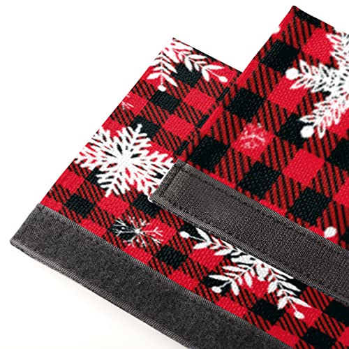 Image of Pardick Christmas Snowflake Check Refrigerator Door Handle Covers Set of 2 Washable Fridge Dishwasher Oven Mocrowave Door Decor Protector Handle Cover Keep Your Kitchen Appliance Clean