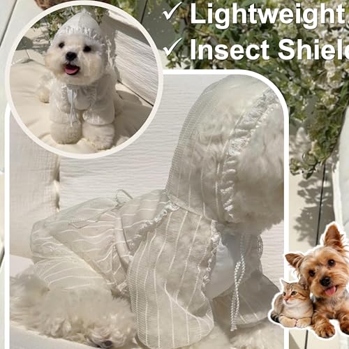 Ropa ligera transpirable para perro y gato talla XS blanca miniatura 2