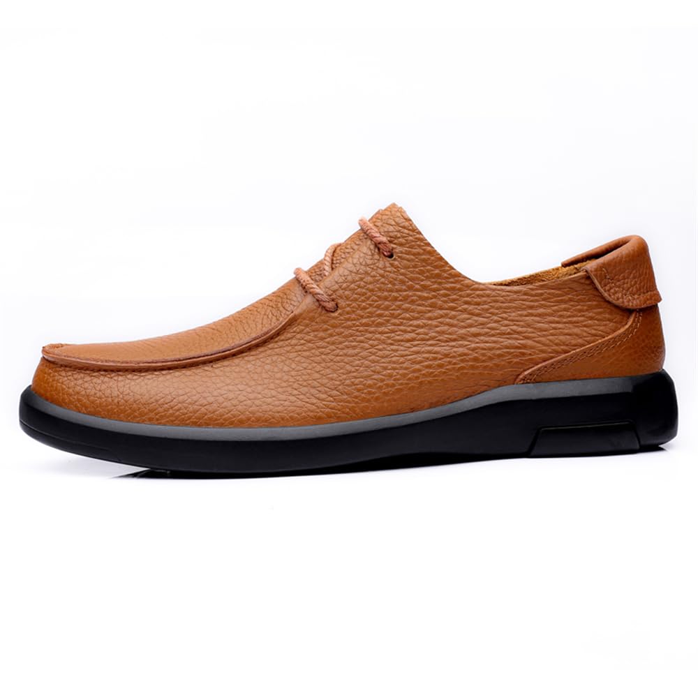 Zapatos de vestir para hombre, mocasines de piel auténtica, cómodos, informales, de negocios, zapatos planos