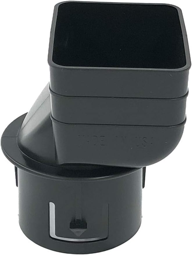 3x4-3 (Black) Plastic Universal Downspout to Drain Pipe Tile Adapter (6 pack)