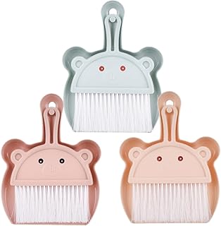 STOBAZA 3 Sets Portable Bear Broom and Dustpan Set Keyboard Broom Multi-Function Mini Dustpan Gaps Cleaning Brush Hand Brush Cleaning Broom Dust Brush Soft Fur Pp Combination Child