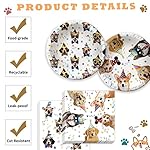 Dog Birthday Party Supplies Serves 20, Puppy Party Decorations Dog Party Plates Banner Napkins Paws Balloons Table Cover and Cake Topper for Doggy Kids Dog Party Decorations - Image 4
