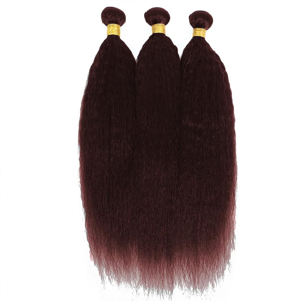 14 16 18 Inch Chocolate Brown Bundles Kinky Straight Human Hair Color 4 Dark Brown Yaki Straight Bundles Human Hair Real Unprocessed Brazilian Virgin Hair Bundles