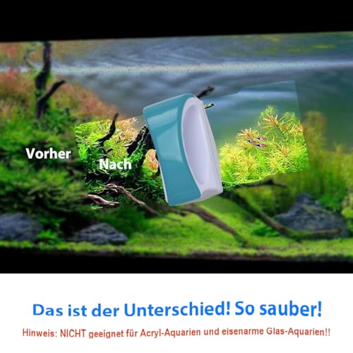 Podazz Magnetic Aquarium Glass Cleaner Fish Tank Glass Algae Scrapers, Floating Magnetic Scrubber Clean Brush, Scratch-Free, Non-Slip with Handle(S) - Image 3