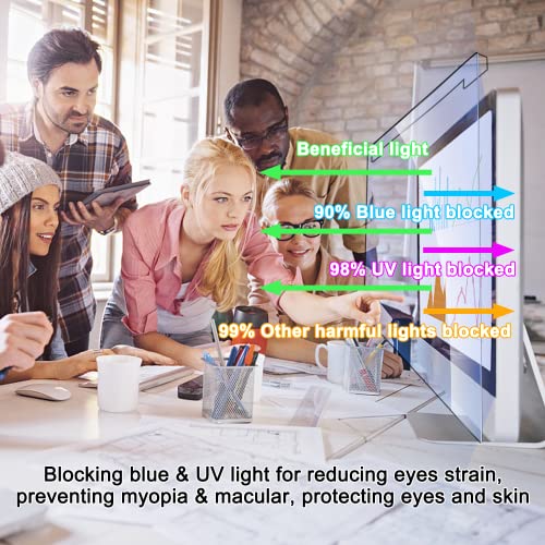 Zyy 23.6, 23.8, 24 (Diagonal) Inch Blue Light Screen Protector For Eye Strain, Anti Blue Light, Anti Uv,Scratch Resistance Widescreen Monitor Filter Pc Hanging Type(W 21 9/16 X H 12 5/8) For Desktop Computer #TOP2
