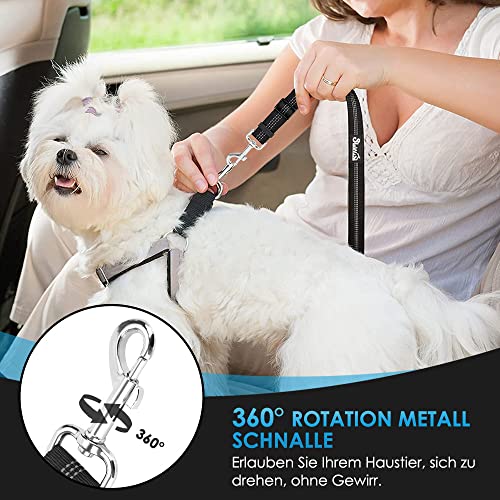 SlowTon Hundegurt fürs Auto, 2-in-1 Kopfstützen-Rückhalte Anschnallgurt Hund Auto mit Universalschnalle und einstellbarem, reflektierendem Gummiband zum Aufhängen von Sicherheitsgurten an Kopfstützen