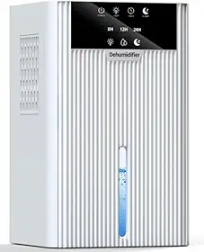 Desumidificador de Ar Ultra Silencioso, 2200ml, Branco, 25W, 7 Cores LED, Modo Noturno, Controle de Umidade para Quarto, Banheiro e Sala