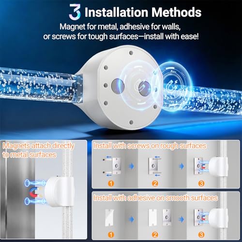 Image of VerRon Peel and Stick Rechargeable Magnetic Wireless Wall Sconces Set of 2