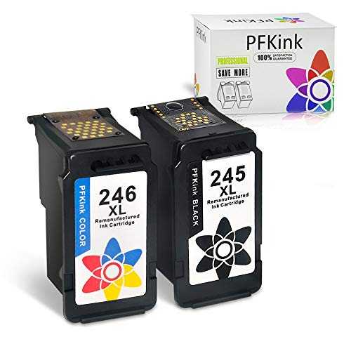 PFKink Remanufactured Ink Cartridge Replacement for Canon Pg-245Xl Cl-246Xl PG-243 CL-244 to use with Pixma MX492 MX490 MG2420 MG2520 MG2522 MG2920 MG2922 MG3022 MG3029 (1Black&1Color)
