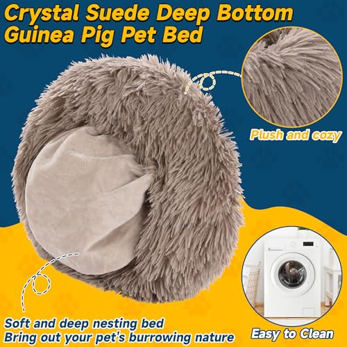 BALAPET 2 Pack Plush Guinea Pig Bed Small Pet Hideout Washable Cage Accessories Burrowing Pet Bed for Guinea Pigs,Chinchilla, Hamsters, Hedgehog and Other Small Animals - Image 4