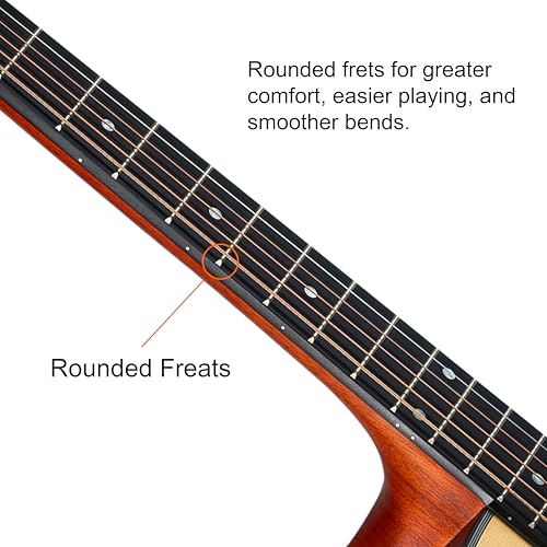 Image of M-STUDIO M-2500 E 41-Inch Electro-Acoustic Guitar, Natural Finish, with Padded Bag