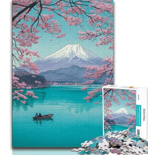 Rompecabezas para Adolescentes de 1000 Piezas del Monte Fuji, Japón Juego desafiante y Familiar con Piezas aleatorias Que encajan Perfectamente 38x26cm