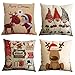 Gspirit Buon Natale Bellissimo Babbo Alce 4 Pack Cuscini per divani Decorativo Cotone Biancheria Cuscino copricuscini Divano Caso Federa per Cuscino