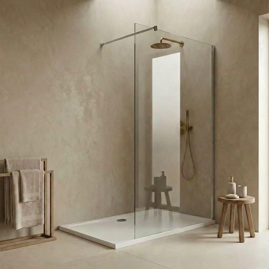 Db Durovin Bathrooms Clear Glass | 8Mm Durovin Bathrooms 800Mm Walkin Shower Screen 2000 Mm High - 8Mm Safety Clear Glass - Wetroom Shower Enclosure