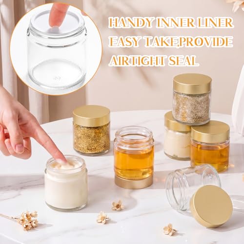 Image of Norme 36 Pcs 4 oz Glass Jars with Lids Cosmetic Jars, Clear, Gold