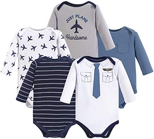 Little Treasure Unisex Baby Cotton Bodysuits, Pilot, 3-6 Months