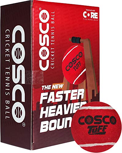 Image of Cosco Rubber Tuff Heavy Weight Ball,Pack Of 6,Red,Youth Size(Cricket)