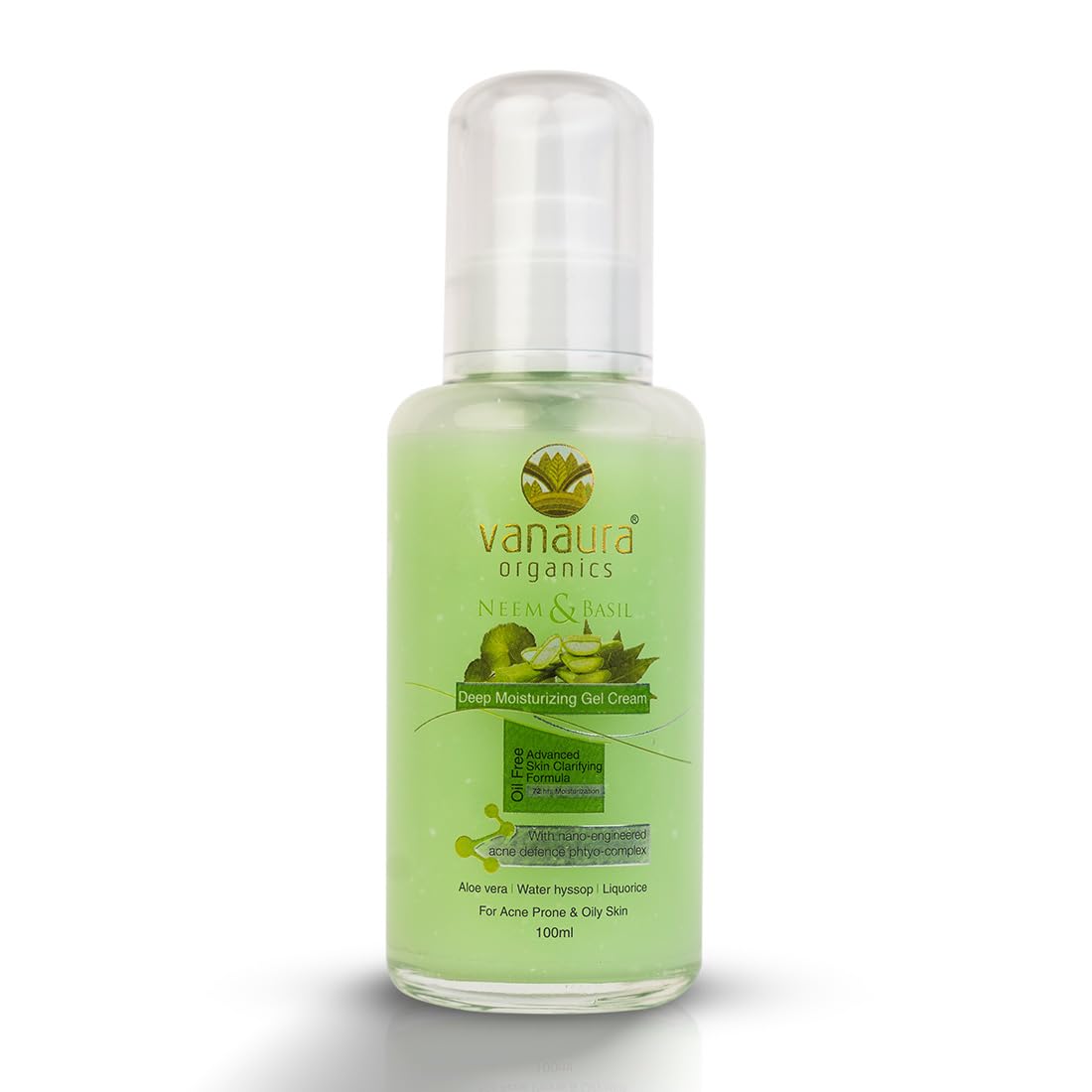 moisturizer for face Neem and Basil Deep moisturizing Gel Cream with Nano Engineered Acne Defence Phyto Complex for Acne prone and oily skin 100 ML