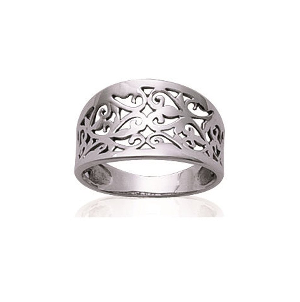 Bague en Argent 925/000 - Anneau Filigrane Arabesques - Bijoux Femme