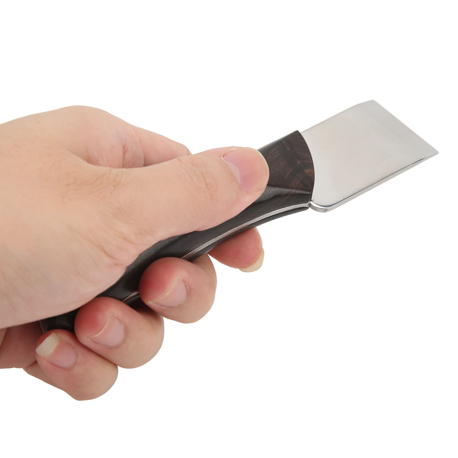 Cuchillo cortador de cuero, cuchillo de corte con mango de madera, práctico cuchillo de trabajo de cuero de fácil control, cuchillo de borde de cuero para artesanía de