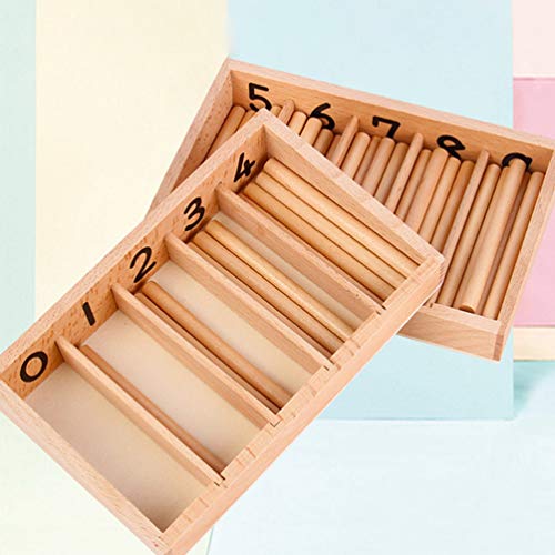 NUOBESTY 1 Conjunto Vara de Contagem NÃºmero de Madeira Varas de Contagem Com Caixa de Armazenamento