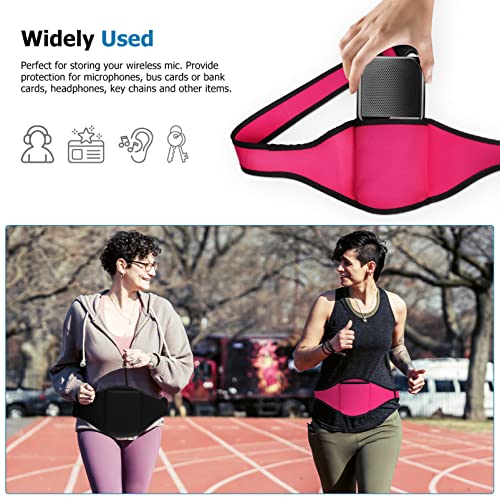 2Pcs Mic Fitness Belt Adjustable Microphone Belt Pouch With Anti Dropping Strap, Sweat Absorbent Mic Carrier Pouch, Neoprene Waist Bag For Fitness Teacher Speaker Dancing #TOP4