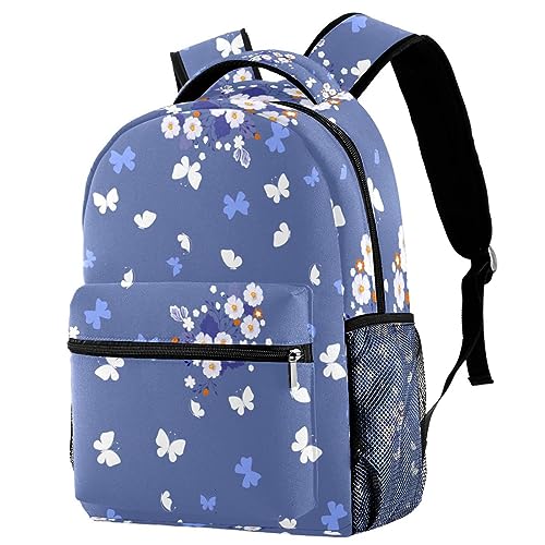 Sac à dos de voyage pour enfants motif marguerite et papillon de 40cm