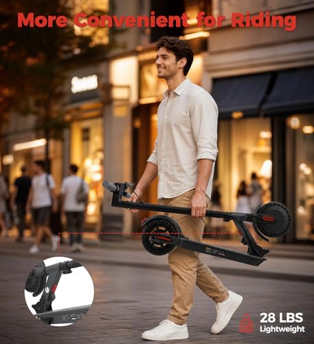 Image of Electric Scooter, 21 /28 Miles Range, 18 /22 /25 MPH Speed Electric Scooter for Adults, 500 /750W Motor, 10 inch /8.5 inch Pneumatic Tires Scooter with Dual Braking, Foldable Escooter for Commuting & Campus Use