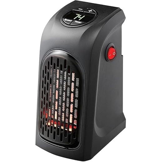 Drumstone (?????????????? ???? ?????????? ????????????????) Mini Portable Heater: 400W Wall Outlet, Fast Ceramic Heating, Adjustable Thermostat, Overheat Protection, Quiet